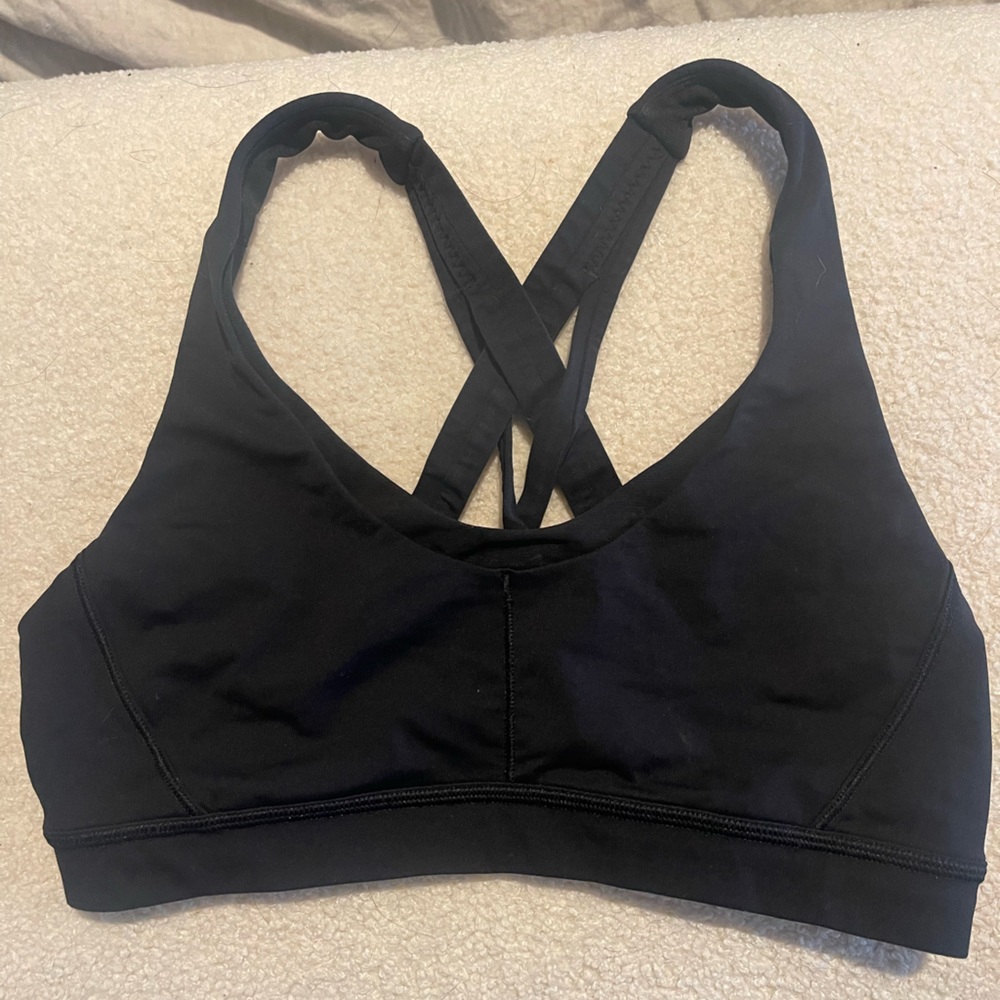 Lulu lemon black bra with front pocket